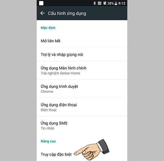 Chọn truy cập đặc biệt